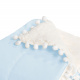 Cobertor Manta Bebê Hipoalergênico Dupla Face Sherpa com Pompom - Azul