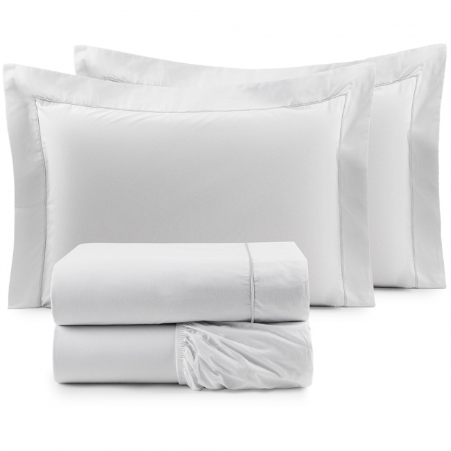 Cobre Leito Bouti para Cama Queen com 13 Peças 400 Fios Micropercal - Branco