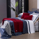 Cobre Leito Casal King Colcha Maelis 100% Fibra de Bambu Dupla Face 2,80m x 2,70m 03 Peças - Cinza / Azul