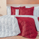 Cobre Leito Casal King Diamante Micropercal 180 Fios 03 Peças - Vinho / Branco