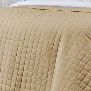 Cobre Leito Casal King Glass Tecido 200 Fios 100% Algodão 03 Peças - Bege