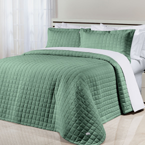 Cobre Leito Casal King Glass Tecido 200 Fios 100% Algodão 03 Peças - Verde
