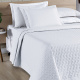Cobre Leito Casal Padrão Madri 200 Fios 100% Algodão 03 Peças - Branco