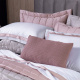 Cobre Leito Casal Queen Colcha Maelis 100% Fibra de Bambu Dupla Face 2,60m x 2,40m 03 Peças - Bege / Rosê