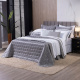 Cobre Leito Casal Queen Colcha Maelis 100% Fibra de Bambu Dupla Face 2,60m x 2,40m 03 Peças - Cinza / Branco