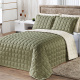 Cobre Leito Casal Queen Cordoba Matelado 03 Peças - Verde