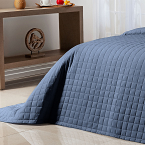 Cobre Leito Casal Queen Glass Tecido 200 Fios 100% Algodão 03 Peças - Azul Jeans