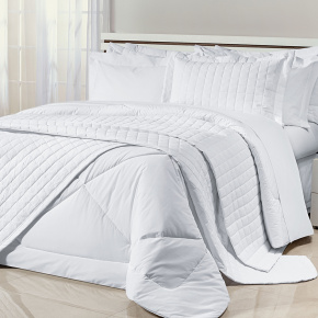 Cobre Leito Casal Queen Glass Tecido 200 Fios 100% Algodão 03 Peças - Branco
