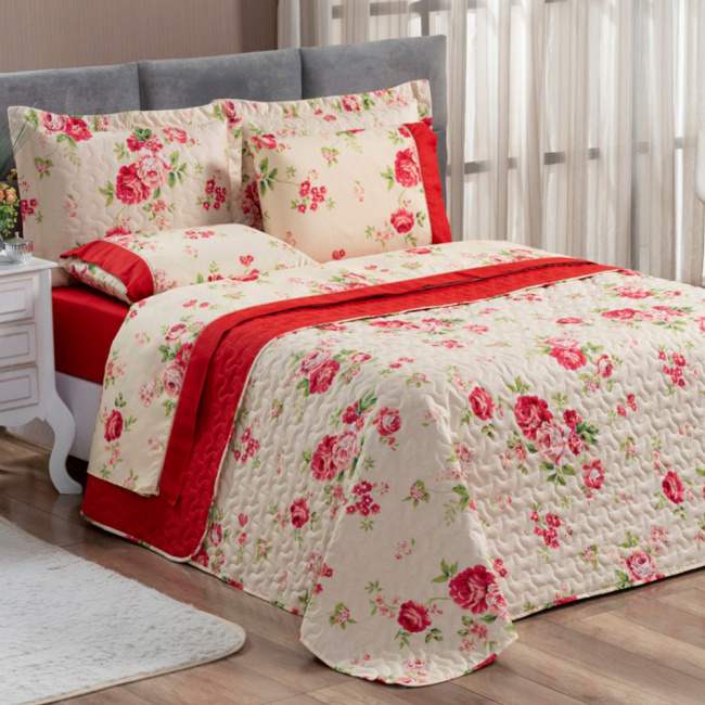 Cobre Leito Casal Queen Naturale Micropercal 200 Fios 03 Peças - Loren