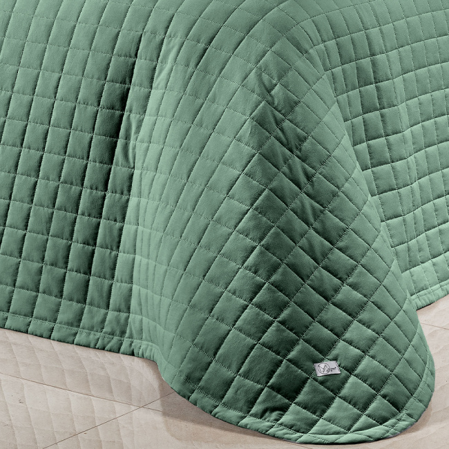Cobre Leito Casal Super King Glass Tecido 200 Fios 100% Algodão 03 Peças - Verde