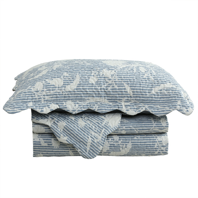 Cobre Leito Colcha King Botannia 2,80m x 2,60m 03 Peças - Gardênia