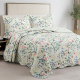 Cobre Leito Colcha Queen Botannia 2,60m x 2,40m 03 Peças - Celeste