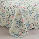 Cobre Leito Colcha Queen Botannia 2,60m x 2,40m 03 Peças - Celeste