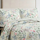 Cobre Leito Colcha Queen Botannia 2,60m x 2,40m 03 Peças - Celeste
