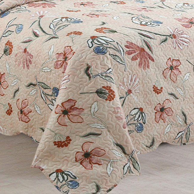 Cobre Leito Colcha Queen Botannia 2,60m x 2,40m 03 Peças - Provence