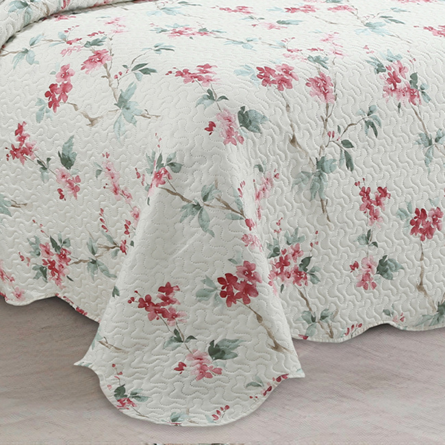 Cobre Leito Colcha Queen Botannia 2,60m x 2,40m 03 Peças - Roseiral