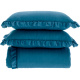 Cobre Leito Colcha Queen Lunelle Tecido 200 Fios Extra Macio Dupla Face 2,60m x 2,40m 03 Peças - Azul