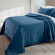 Cobre Leito Colcha Queen Lunelle Tecido 200 Fios Extra Macio Dupla Face 2,60m x 2,40m 03 Peças - Azul