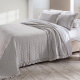 Cobre Leito Colcha Queen Lunelle Tecido 200 Fios Extra Macio Dupla Face 2,60m x 2,40m 03 Peças - Cinza