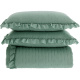 Cobre Leito Colcha Queen Lunelle Tecido 200 Fios Extra Macio Dupla Face 2,60m x 2,40m 03 Peças - Verde