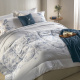 Cobre Leito Colcha Queen Mivy 200 Fios 100% Algodão Tratamento Termobond Dupla Face 2,60m x 2,40m 03 Peças - Estampado
