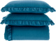 Cobre Leito King Celine Tecido 200 Fios Extra Macio Dupla Face 2,80m x 2,60m 03 Peças - Azul