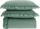Cobre Leito King Celine Tecido 200 Fios Extra Macio Dupla Face 2,80m x 2,60m 03 Peças - Verde