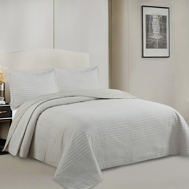 Cobre Leito King Kansas 2,80m x 2,60m 03 Peças - Bege