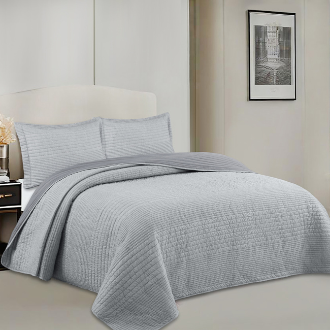 Cobre Leito King Kansas 2,80m x 2,60m 03 Peças - Cinza