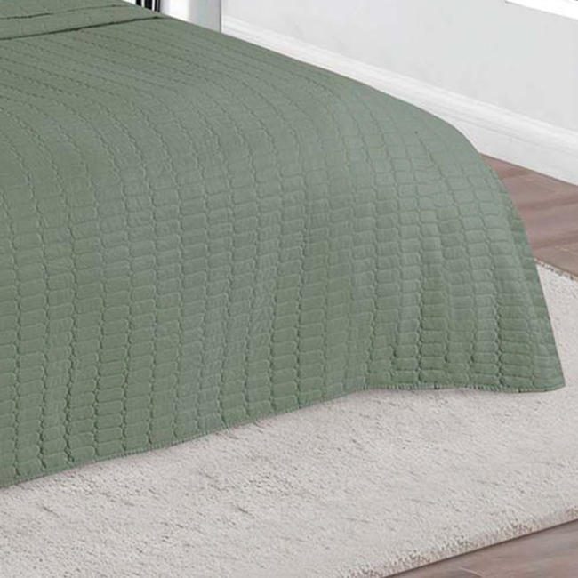 Cobre Leito King Lisbon 2,80m x 2,60m Toque Macio 03 Peças - Verde