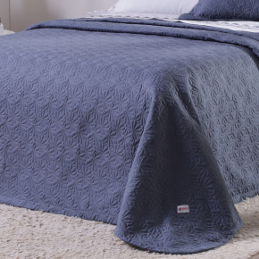 Cobre Leito King Lustria Percal Peletizado 400 Fios 2,80m x 2,70m 03 Peças - Azul