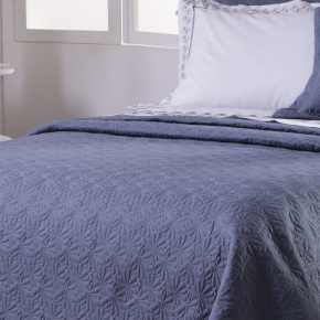 Cobre Leito King Lustria Percal Peletizado 400 Fios 2,80m x 2,70m 03 Peças - Azul