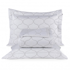 Cobre Leito King Sonhare 400 Fios Fibra de Bambu 03 Peças - Branco / Cinza