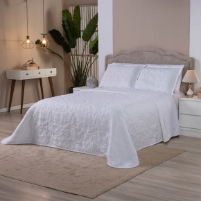 Cobre Leito King Suavit Percal Dupla Face 400 Fios Acetinado 03 Peças - Branco