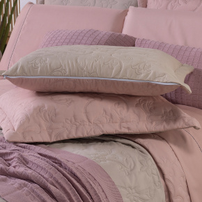 Cobre Leito King Suavit Percal Dupla Face 400 Fios Acetinado 03 Peças - Rosê / Bege