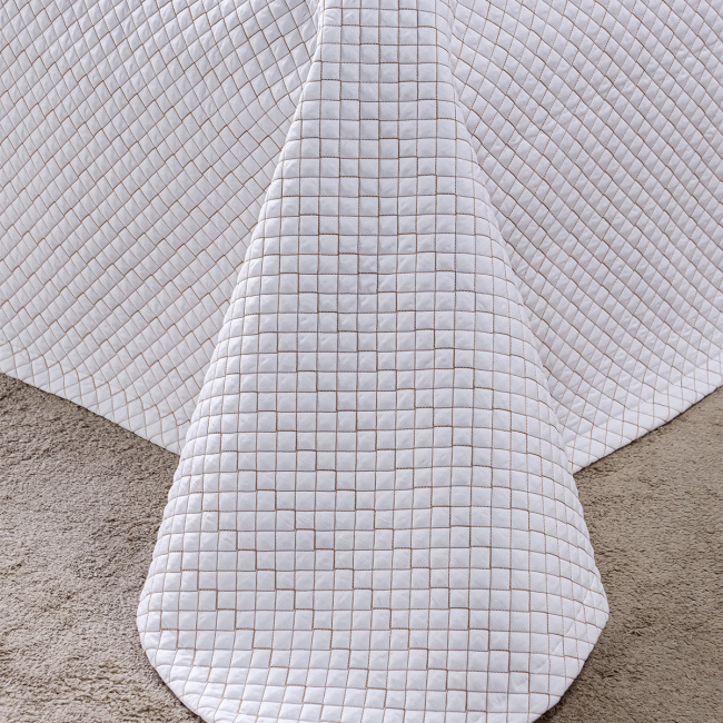 Cobre Leito Matelado Queen Monet 400 Fios Egípcios 100% Algodão 03 Peças - Branco