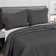 Cobre Leito Queen Deluxe Percal Poliéster 2,60m x 2,40m 03 Peças - Chumbo