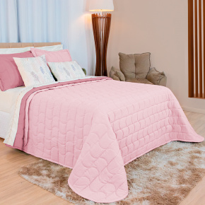 Cobre Leito Queen Harmony Dupla Face 400 Fios 03 Peças - Rosê / Rosa Chá