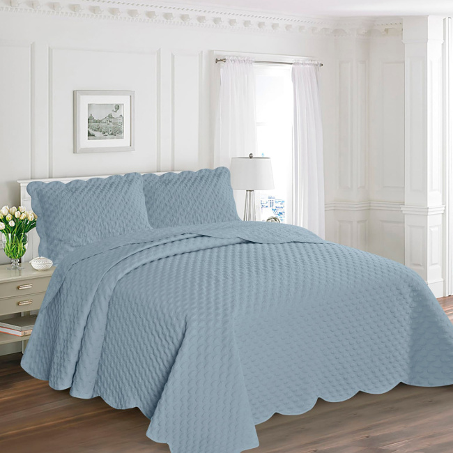 Cobre Leito Queen Ilusion Punto 2,60m x 2,40m Percal 03 Peças - Cinza