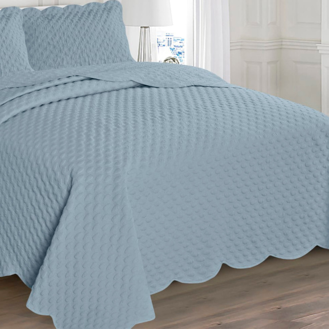Cobre Leito Queen Ilusion Punto 2,60m x 2,40m Percal 03 Peças - Cinza
