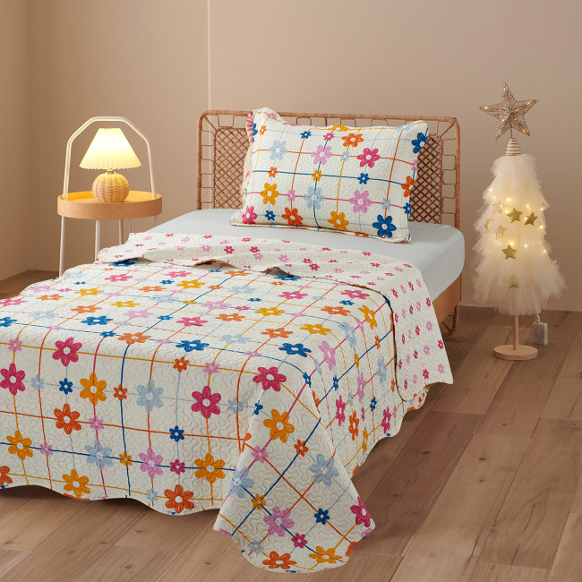 Cobre Leito Solteiro Teen & Kids Toque Macio 02 Peças - Flores