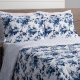 Cobre Leito Super King Fascinio 200 Fios Algodão 3,15m x 2,70m 03 Peças - Floral Azul
