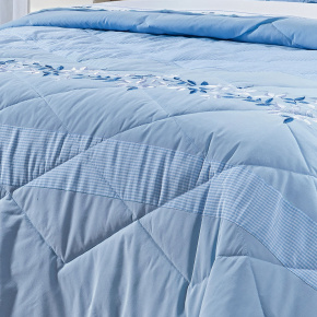 Colcha Casal King Londres 200 Fios 05 Peças - Azul