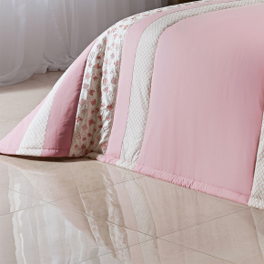 Colcha Casal Queen Clara 200 Fios 100% Algodão 04 Peças - Rosa Chá