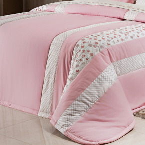 Colcha Casal Queen Clara 200 Fios 100% Algodão 04 Peças - Rosa Chá