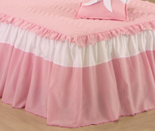 Colcha Solteiro Realeza Kit 03 Peças - Rosa / Branco