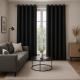 Cortina 100% Blackout Simples p/ Sala Moderno 2,80m x 1,80m - Preto