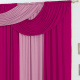 Cortina Bela 2,80m x 1,70m para Varão Simples - Pink e Rosa