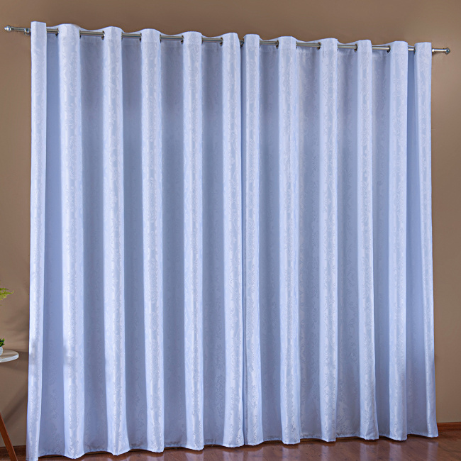 Cortina Blackout Jacquard Ilhos Cromado 2,00m x 1,70m - Branco