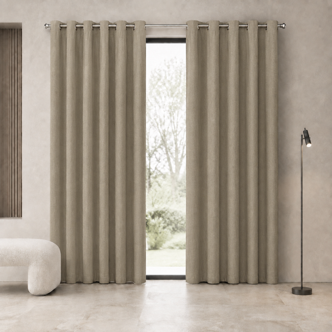 Cortina Blackout Linho com Forro PVC 2,90m x 1,80m 01 Peça - Cáqui
